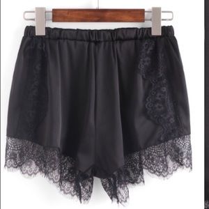 Black lace shorts